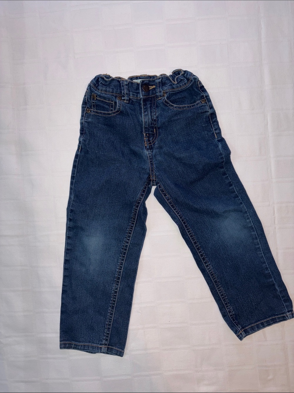 Toughskins Dark Blue Kids Jeans with Elastic Adjustable Waist